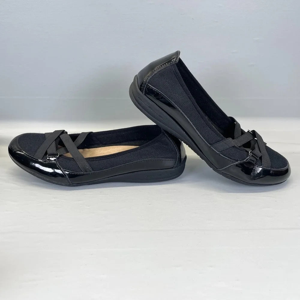 Earth Spirit Peni Ballet Flats Womens Size 11 Black Casual Slip On Comfort Shoes